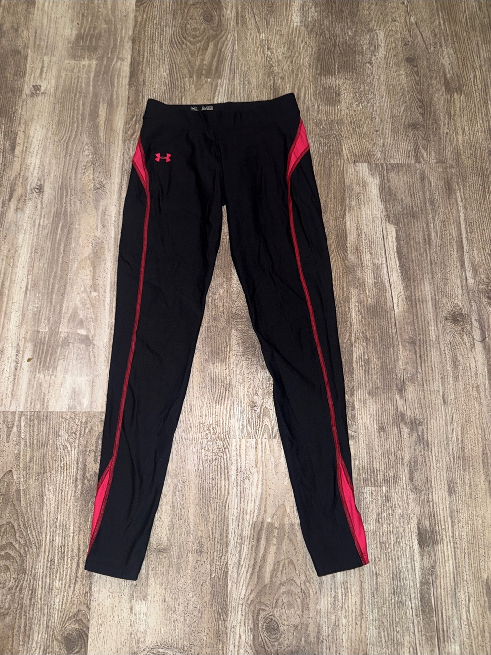 Under Armour Black Leggings with Pink Contrast Panels